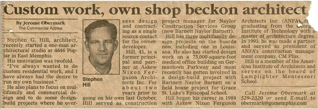 commercial appeal article about Stephen G. Hill